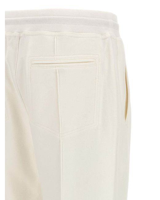 Cotton Joggers Pantaloni Multicolor di Brunello Cucinelli in White da Uomo