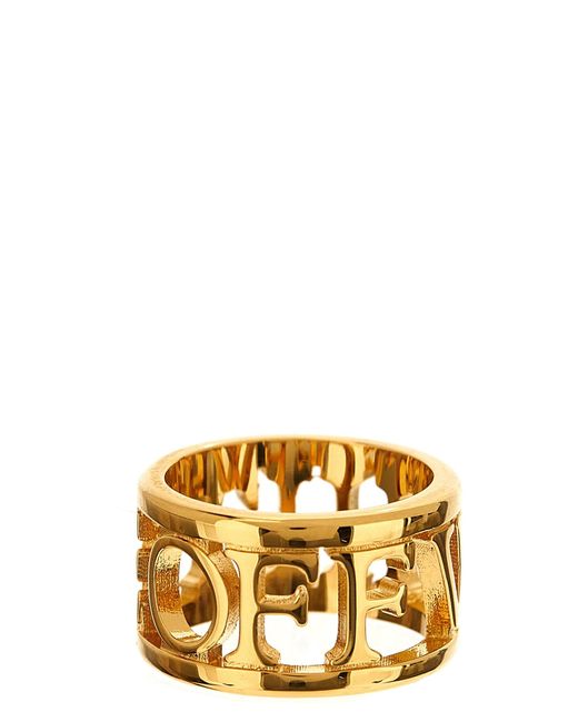 Off-White c/o Virgil Abloh Metallic Off- Logo Ring, , 100% Brass