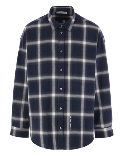 Acne Blue Cotton Shirt for men