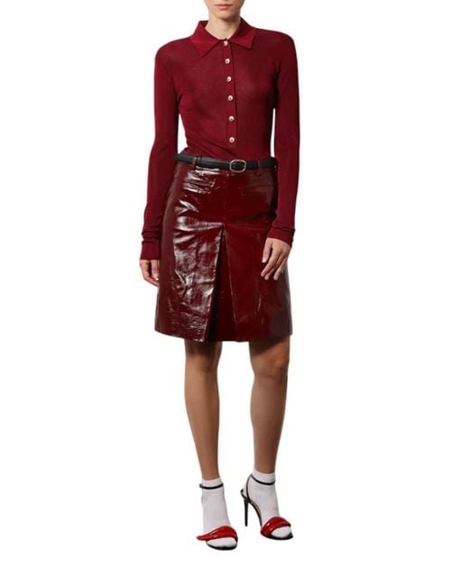 Viscose Bodysuit-Donna di Self-Portrait in Red