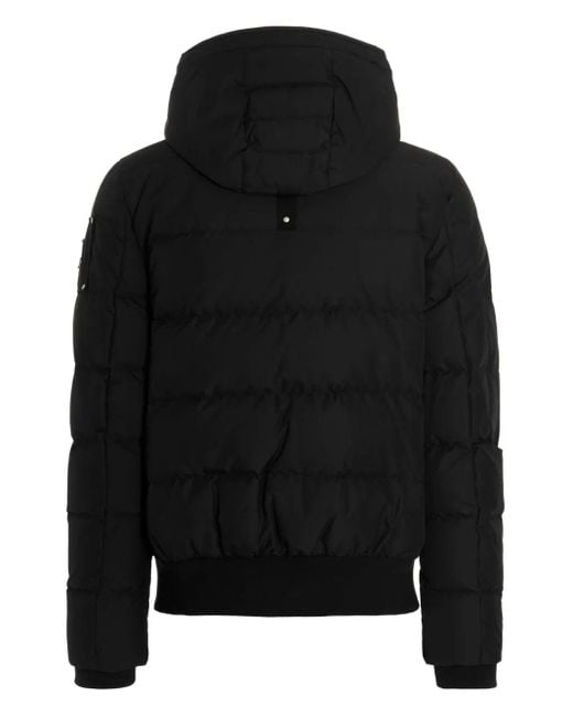 Moose Knuckles Black Cloud Bomber Jacket With Detachable Hood for men