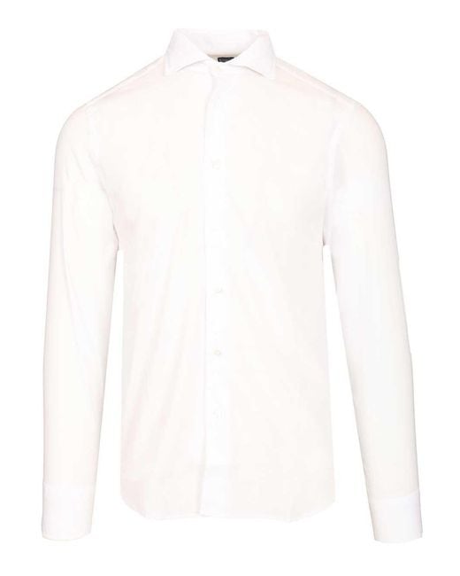 Fedeli White Long-Sleeved Shirt Shirts for men
