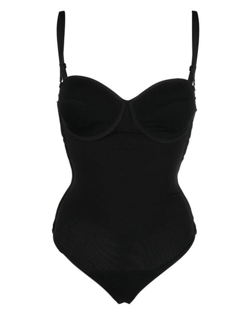Wolford Black Mat De Luxe Form. String Bodysuit