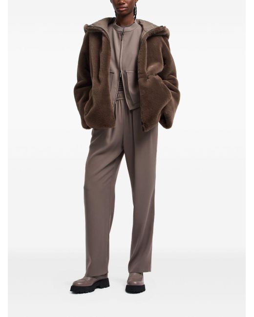 Emporio Armani Brown Straight-Leg Trousers