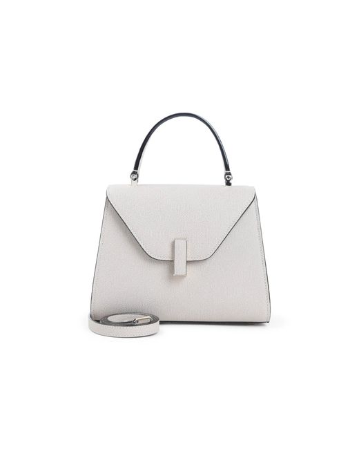 Valextra White Iside Top Handle Mini Bag