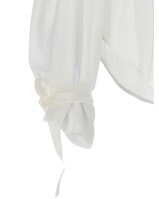Saint Laurent White Striped Silk Shirt Shirt, Blouse for men