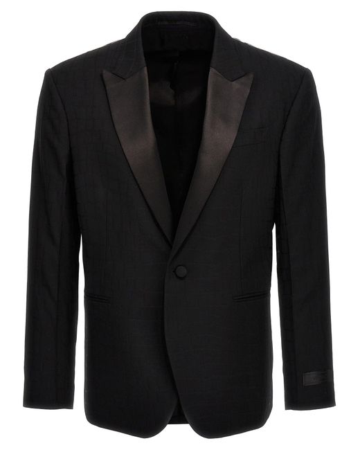 Versace Black Crocodile Jacquard Blazer Jackets for men
