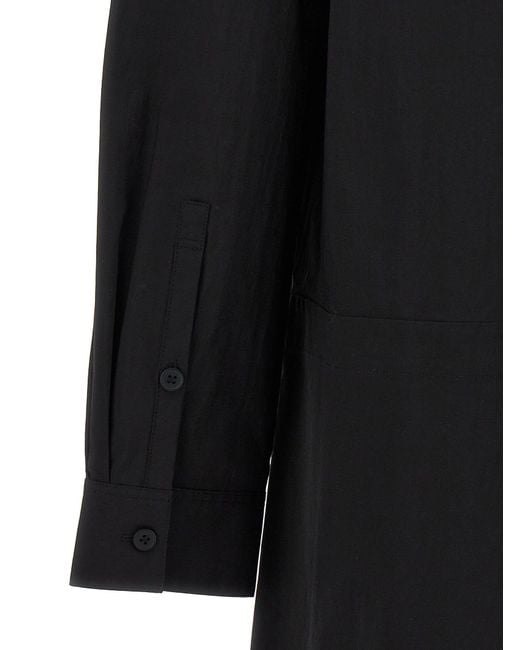 Y-3 Midi Shirt Dress Dresses in Black | Lyst