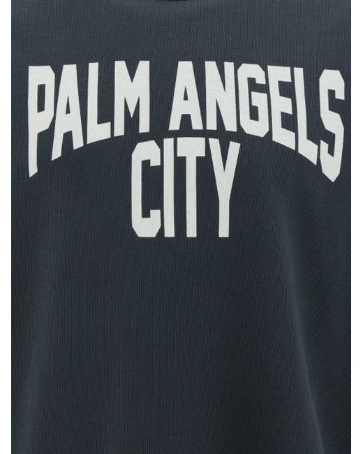 City washed crew sweaters di Palm Angels in Black da Uomo
