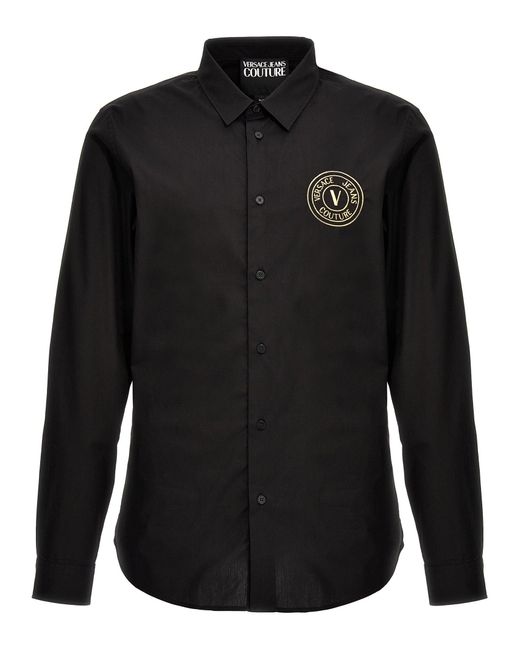 Logo Shirt Camicie Nero di Versace in Black da Uomo