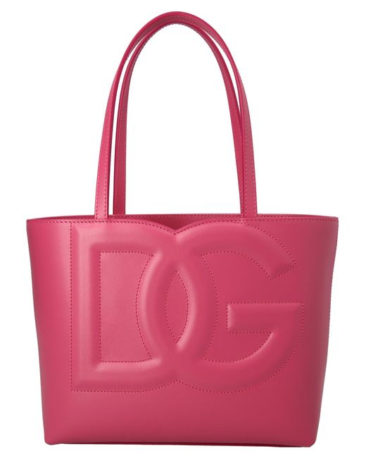 Dolce & Gabbana Red Small Logo Shopping Bag Tote Bag