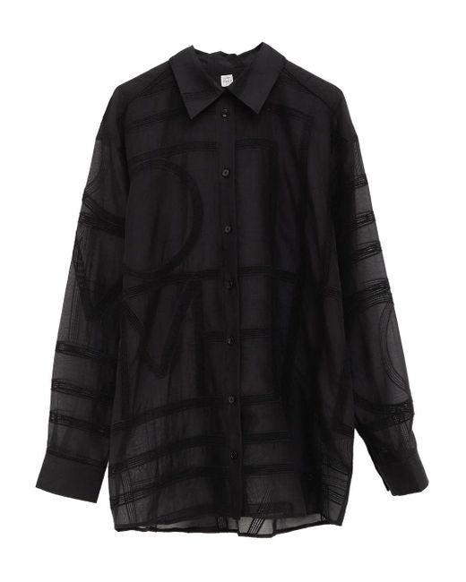 Totême  Black Classic Crochet Shirt