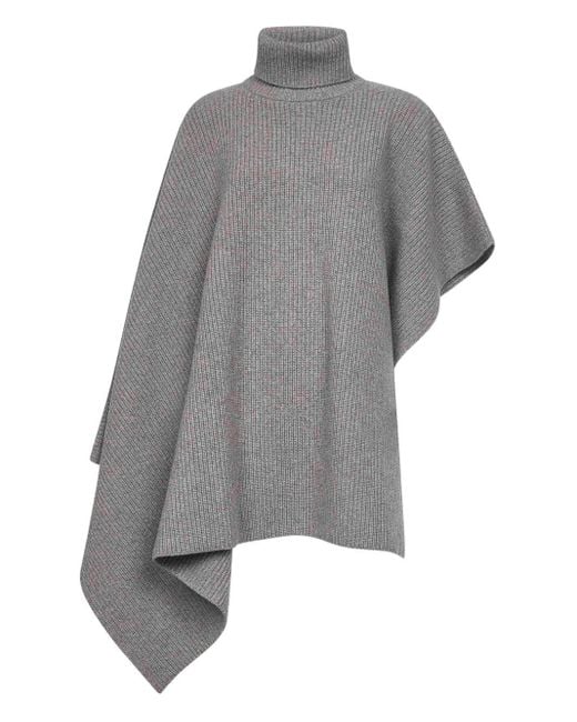 Stella McCartney Gray Wool And Cashmere Blend Poncho
