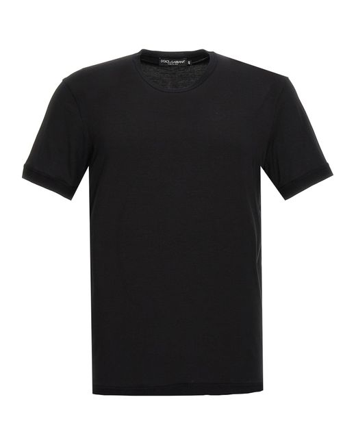 Stretch Jersey T Shirt Nero di Dolce & Gabbana in Black da Uomo