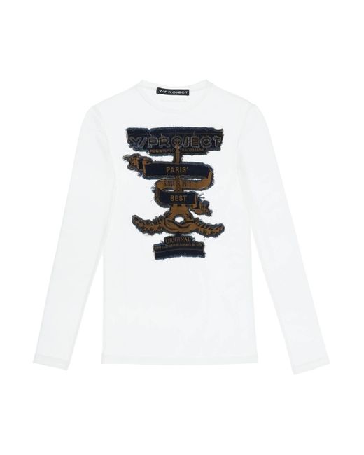 Y. Project White Paris Best Long Sleeve Mesh T-Shirt for men