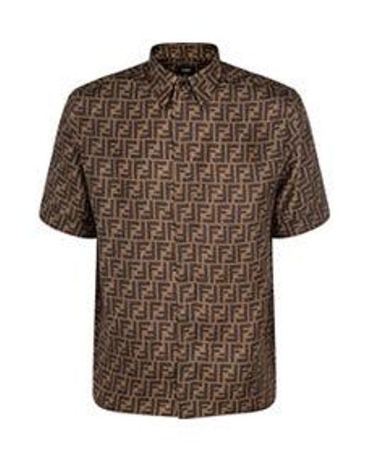 Camicia Logo di Fendi in Brown da Uomo