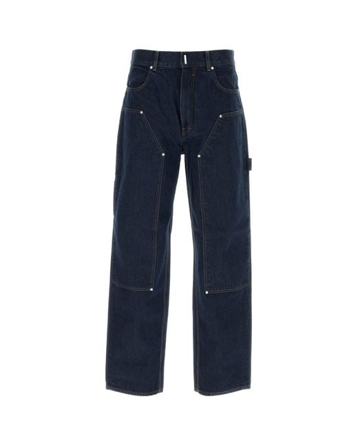【関税＆送料込み】Givenchy Cargo Denim Cotton Jeans Givenchy Dark Blue Denim Carpenter Cargo Jeans for Men | Lyst