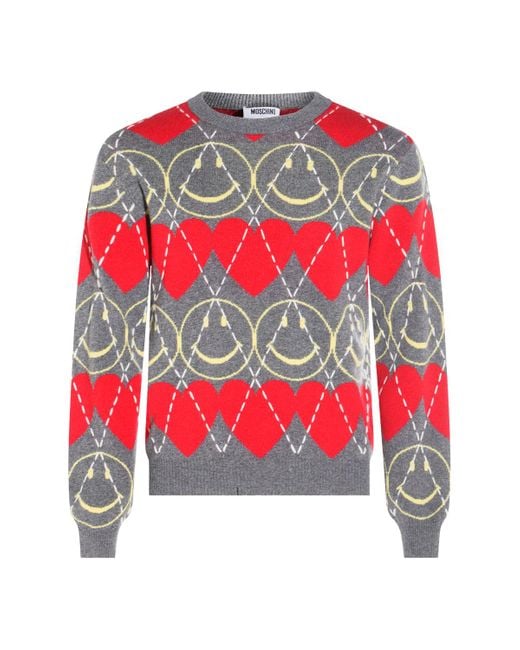 Moschino Red Wool Knitwear for men