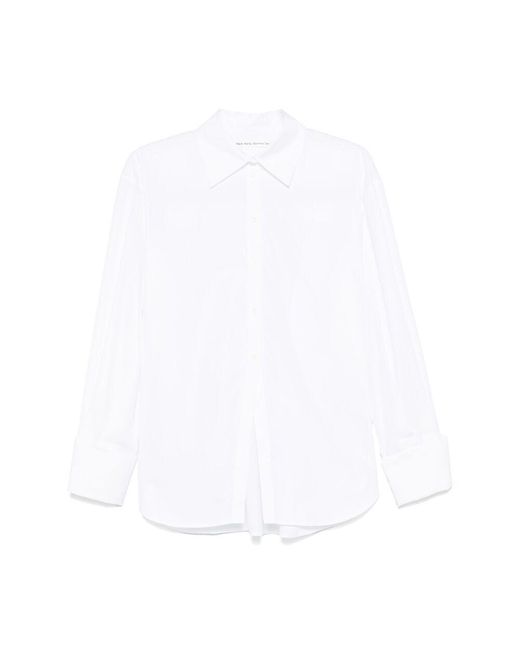 Camicie Cotone-Donna di Mark Kenly Domino Tan in White