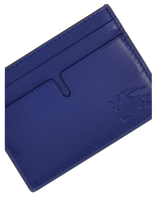 Burberry Blue Equestrian Knight Design Wallets, Card Holders for men