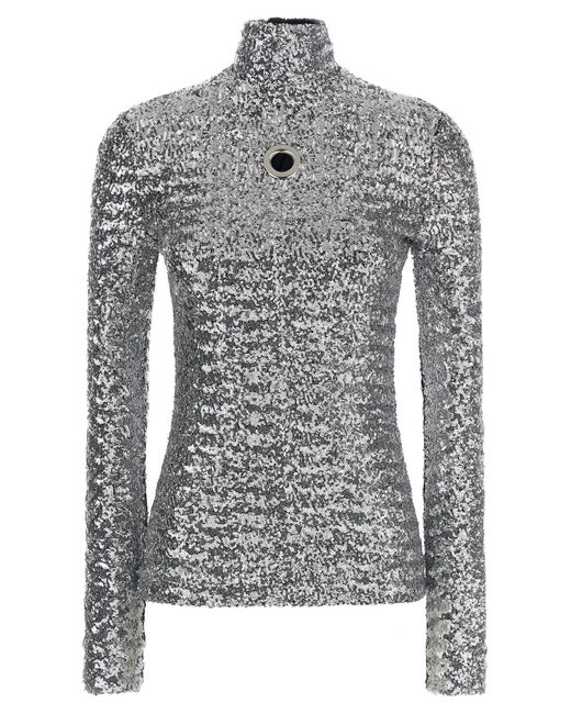 Rabanne Gray Sequin Sweater Sweaters And Cardigans Silver