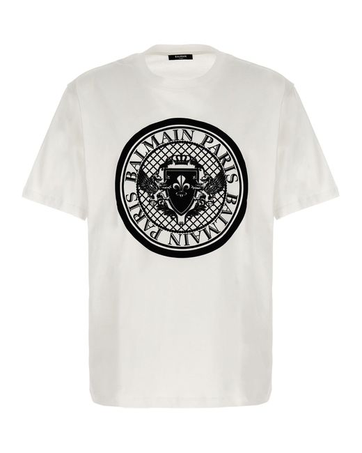 Balmain Gray Coin T-Shirt for men