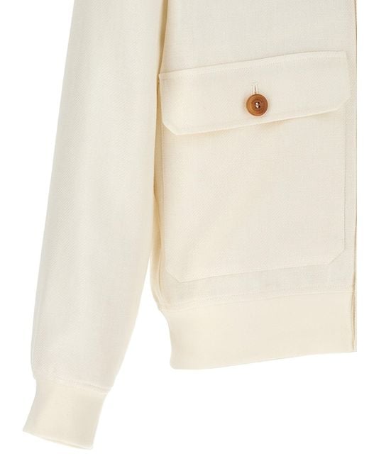 Brunello Cucinelli White Linen Jacket for men