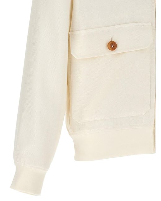 Linen Jacket Giacche Bianco di Brunello Cucinelli in White da Uomo