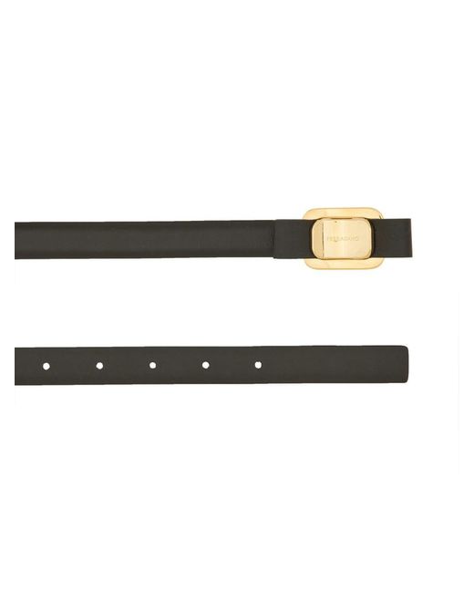 Ferragamo White Fixed Belt "New Vara Plate"