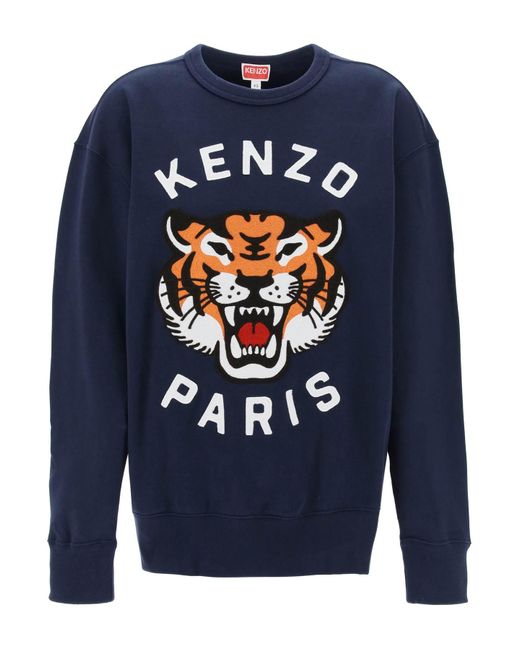 KENZO Blue 'lucky Tiger' Oversized Sweatshirt