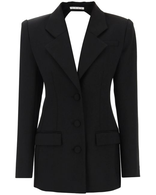 Area Black Blazer Dress With Cut Out And Crystals