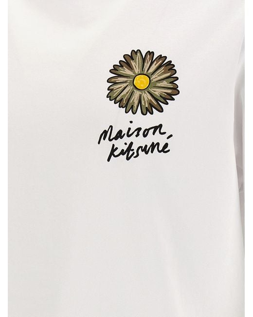 Maison Kitsuné White 'Floating Flower' T-Shirt for men
