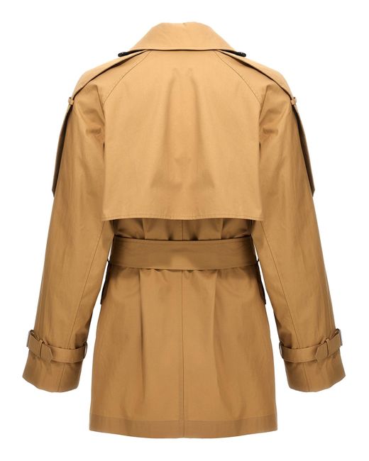 Double-Breasted Short Trench Coat Trench E Impermeabili Beige di Burberry in Natural