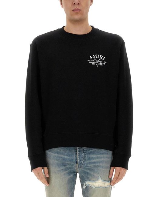 "Arts District Crew" Sweatshirt-Uomo di Amiri in Black da Uomo