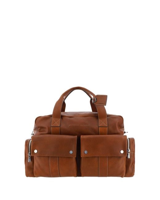 Brunello Cucinelli Brown Travel Bags for men