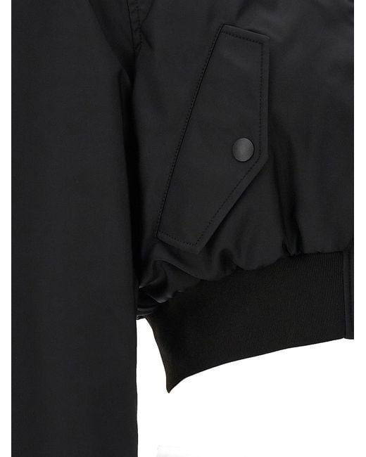 Wardrobe NYC Black Cropped Bomber Jacket Casual Jackets, Parka