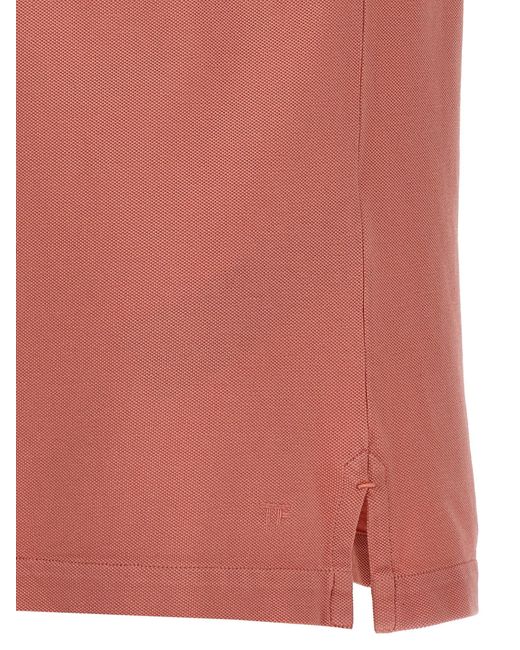 Tom Ford Pink Tennis Piquet Polo for men