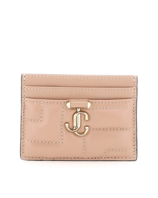 Jimmy Choo Natural Quilted Nappa Leather Card Holder