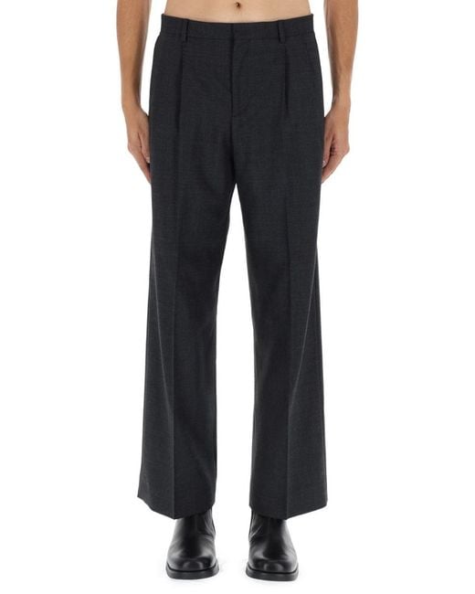 sunflower Black Wide Pleated Pants for men
