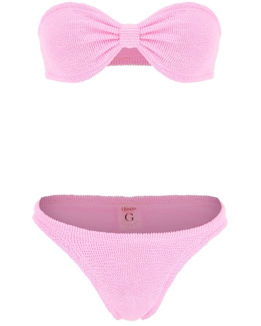 Hunza G Pink Jean Bikini Set