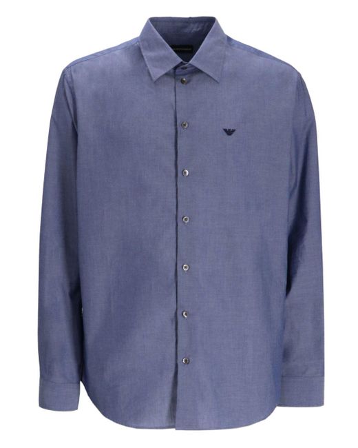 Emporio Armani Blue Cotton Shirt for men
