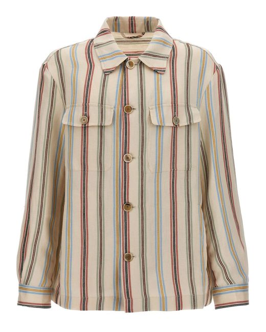 Striped Overshirt Camicie Multicolor di Etro in Brown da Uomo