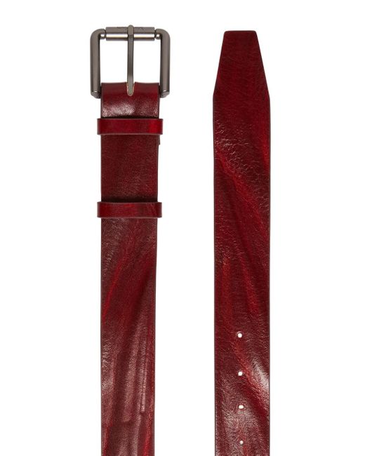 Max Mara Red Extra-Long Belt With Double Loop And Shaped Tip