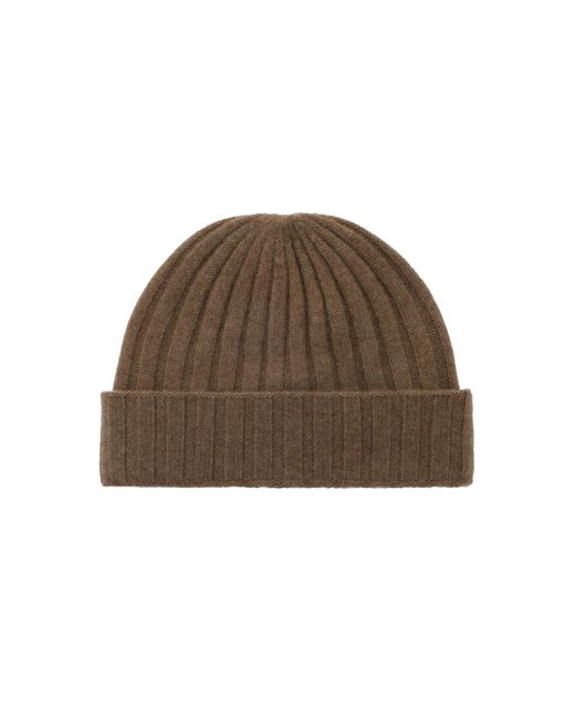 Totême  Brown Cashmere Knit Beanie Hat