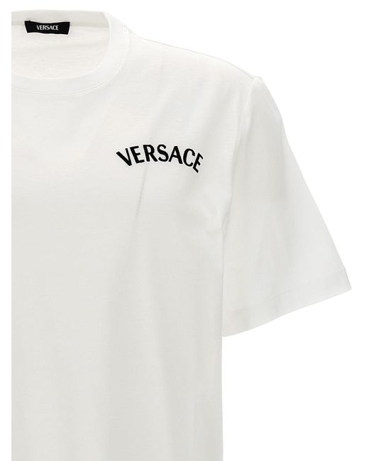 Logo T Shirt Bianco di Versace in White da Uomo