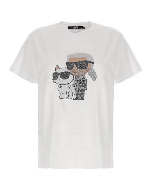 Karl Lagerfeld White 'Ikonik 2,0' T-Shirt