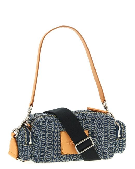 Marc Jacobs Gray The Cargo Monogram Denim Shoulder Bags Blue