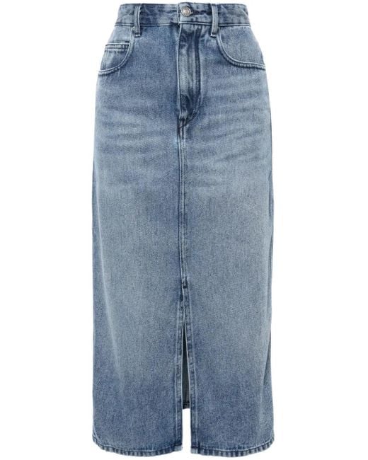 Isabel Marant Blue Tilauria Denim Skirt With Faded Effect