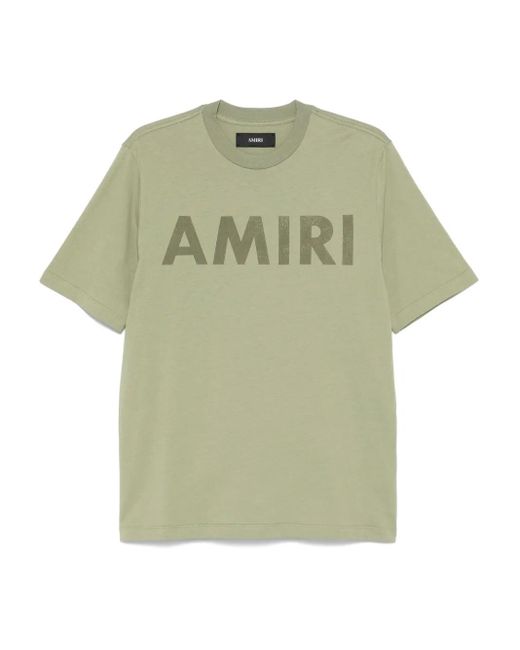 Amiri Green Cotton T-Shirt for men