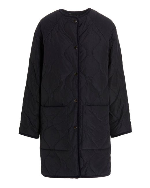 Kassl Blue Quilted Long Jacket